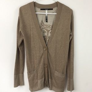 Kensie V-Neck Owl Cardigan